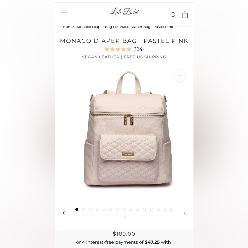 Luli Bebe Blush Diaper Bag